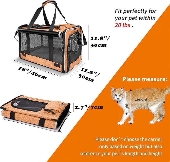GAPZER Dog Carry Bag Puppy, Pet Soft-Shell Portable Kennel Crate 0-15 lbs | Privacy Protection Big Kitten Car Travel Cloth Carry Bag up to 20 lbs, Small Animal Portable Mesh Kennel Cage for Vet Visits - Image 3