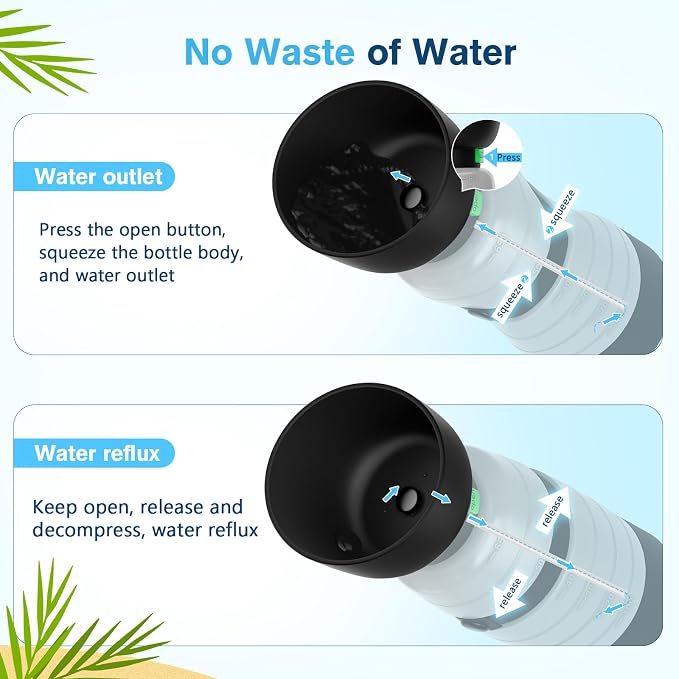 Pecute Upgraded 22 oz Dog Water Bottle with 5 oz Food Container, Portable Dog Travel Water Bottle Dispenser, Leakproof, BPA Free, Lightweight, Pet Water Bottle Bowl for Outdoor Walking Hiking Camping | BPA Free, Portable, Leakproof, includes Foldable B... - Image 4