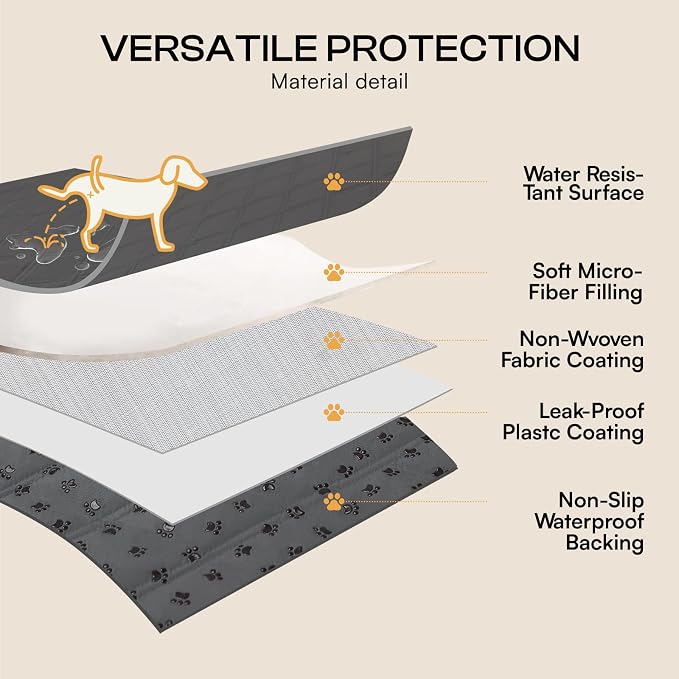 Luciphia Waterproof Couch Cover for Dogs, Non-Slip Pet Sofa Protector | Non-slip waterproof couch cover scratch-resistant machine washable protects sofa bed, Grey, 30" x 70" - Image 6