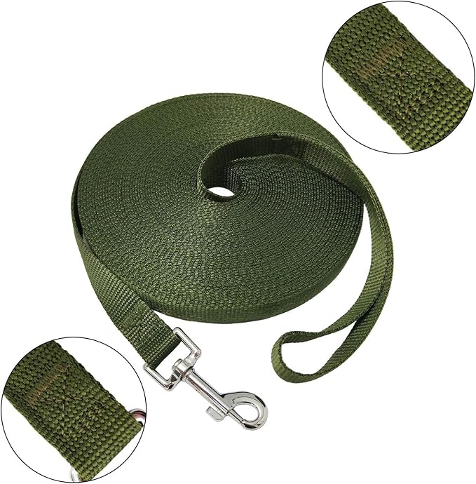 Nylon Training Dog Leash for Small Medium Large Dogs, 15ft 20ft 30ft 50ft 100ft Long Leash Dog/Puppy Lead for Obedience Recall Training, Camping - Image 2