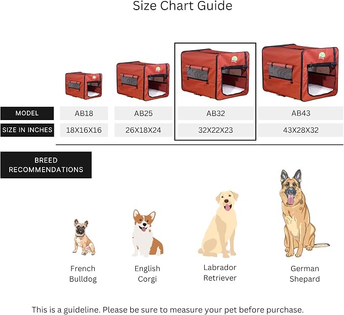 Go Pet Club 32" Soft Collapsible Dog Crate, Portable Pet Carrier, Thick Padded Pet Travel Crate for Indoor & Outdoor, Foldable Kennel Cage with Durable Mesh Windows, Brown - Image 6