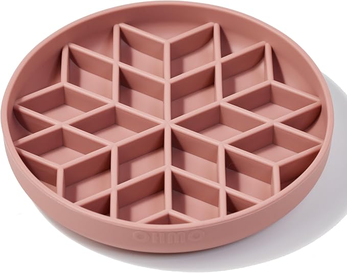 OHMO Slow Feeder Dog Bowl, 7.9" Lick Mat for Dogs, Diamond, Coral | Cat Slow Feeder Bowl, Anti Choking, Enrichment Toys, Easy Clean BPA-Free Silicone Feeding Bowl, Boredom and Anxiety Reducer by OHMO