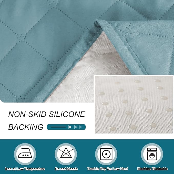 Turquoize 100% Waterproof Sofa Covers Chaise Lounge L Shape Sofa Protector Slip Cover Triple Non-Slip Sofa Slipcover for Chaise Sectional Couch Cover for Pets, Kids (Chaise, Stone Blue) - Image 7