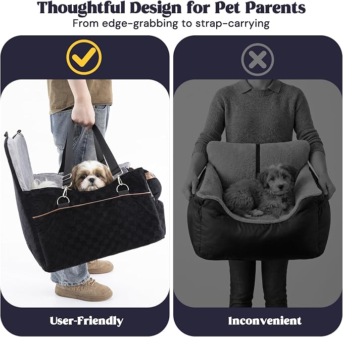 WOOCHPET Dog Car Seat for Small Pets Sturdy Puppy Booster Bed with Elevated Window View Washable Travel Carrier up to 35 Lbs - Image 8