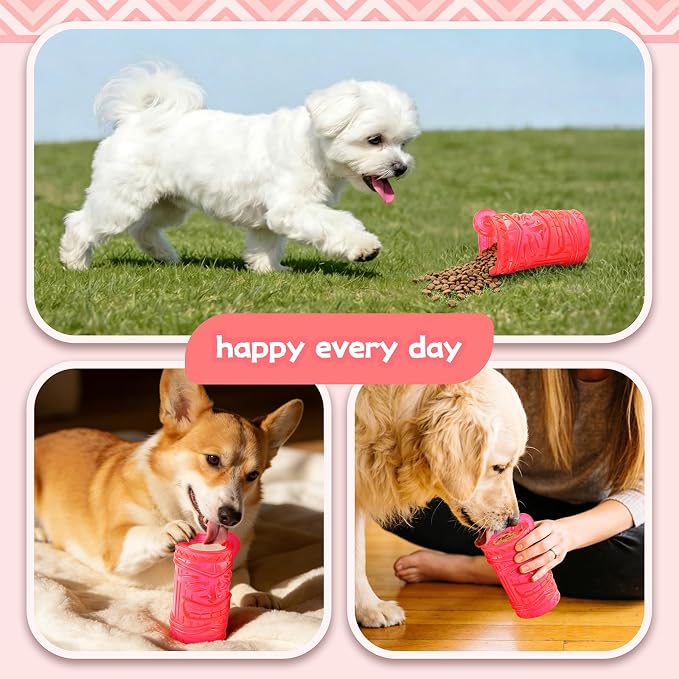 Dog Slow Feeder, Dual Chambers Stuffable Dog Toys, Frozen Treat Enrichment Toy, Treat Dispensing Puzzle Toy for Boredom & Anxiety Relief, Small Medium Large Dogs - Image 7