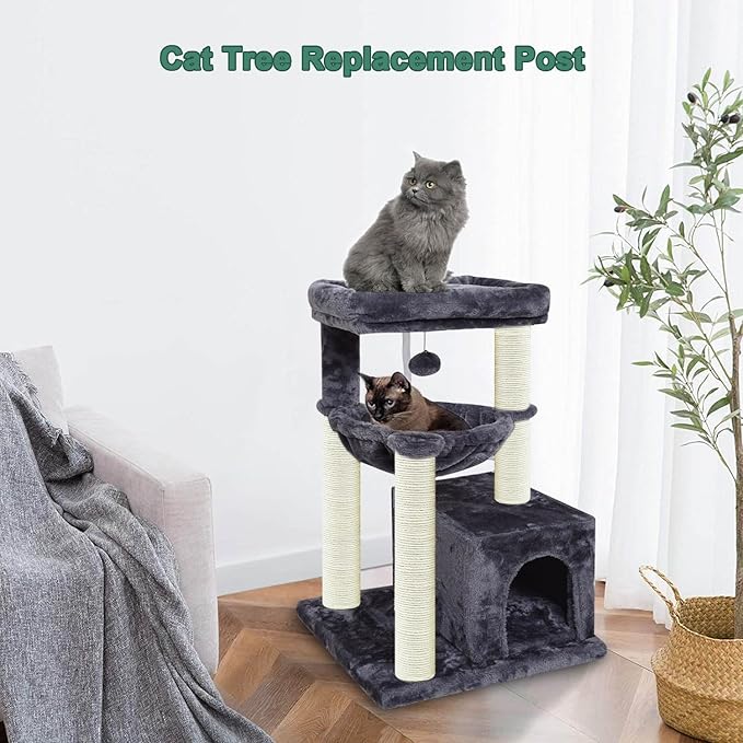 Cat Scratching Post Replacement for Cactus Cat Tree & Tower, Green 4 PCS 15.7in, Natural Sisal Replacement Parts with M8 Screws, Cute Green Cat Tree Refurbishment - Image 5