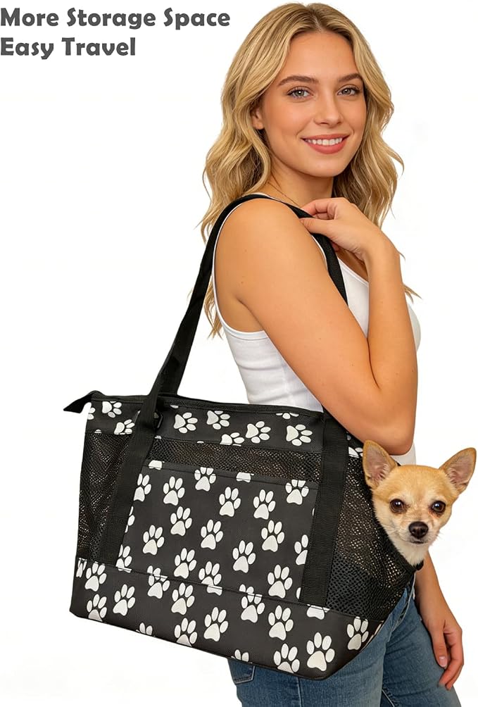 Dog Purse Carrier for Small Dogs with Pocket,Dog Carriers Soft Sided,Pet Carrier Purse for Puppy and Cats Up to16 lbs,Dogs and Puppies Tote Bag Carrier,Collapsible Travel Puppy Carrier - Image 4