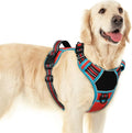 Eagloo Dog Harness No Pull for Large Dogs, Easy On & Off with 3 Buckles | No Choke with Front Clip, Adjustable Fit, MOLLE System, Reflective Vest, Easy Control for Walking, Red & Teal, Large by GoExplorewithEagloo