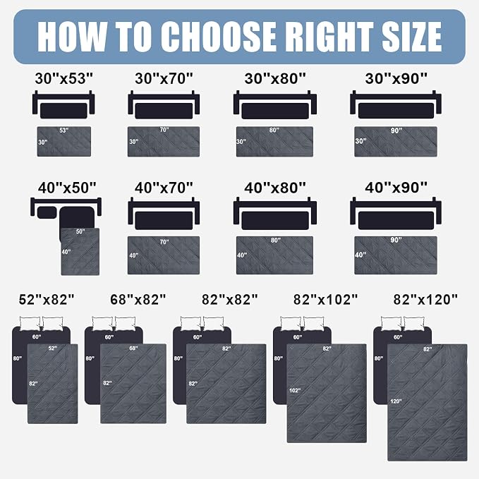 Smiry Waterproof Reversible Pet Couch Covers for Dogs | Pet Friendly, Soft Fabric, Washable Sofa Furniture Protector for Dogs Cat Kids, Checkered (40"x50", Dark Grey/Dark Grey) - Image 6