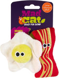 Mad Cat Brunch Buddies Bacon N' Eggs Catnip & Silvervine Cat Toy, 2 Pack | Encourages batting, pouncing and chasing, cute breakfast food themed design, engaging solo play for felines at any playtime by Unknown