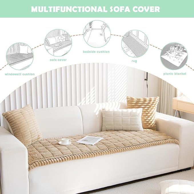 ZQFFB Couch Cover for Dogs Washable Non-Slip Pet Friendly Sofa Protector | Multiple Sizes Dog Blanket Fit Sectional Sofas & Loveseats, Prevents Pet Hair, Scratches & Stains - Image 3