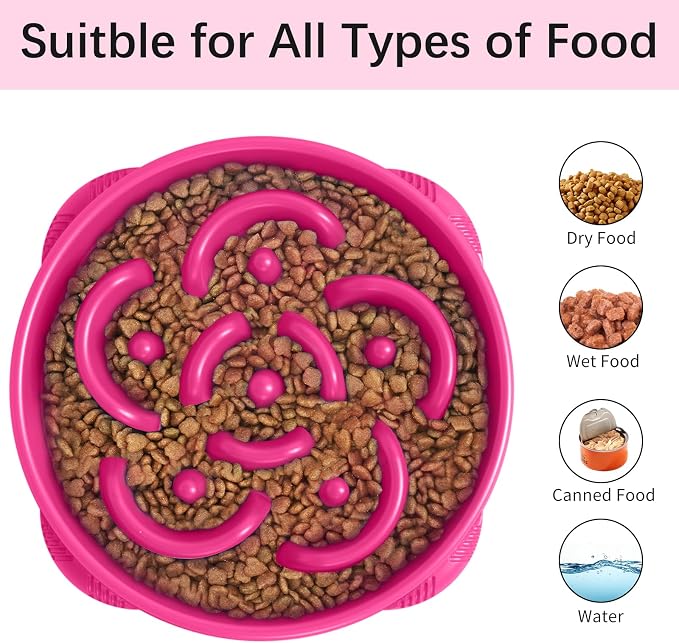 MateeyLife 1-Pack Slow Feeder Dog Bowls, 4 Cups, Dog Puzzle Feeder Bowl | Food-contact safe, dishwasher safe, non-slip base, maze design, for fast eaters, for dogs and cats, daily mealtimes - Image 6