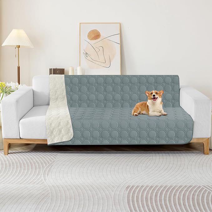 ZNSAYOTX Ultimate Cozy Blankets (52"x82") 100% Waterproof Bed Mat Blanket for Dog Pets, Couch Sofa Protector with Non-Slip Back Washable Durable, Pee Scratch Proof Easy to Clean (Dark Grey) - Image 2