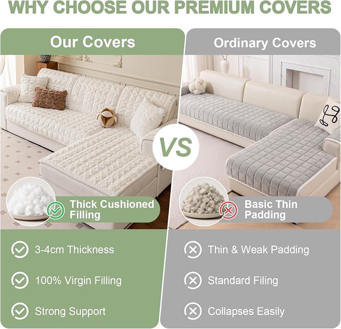 OstepDecor Couch Cover for Dogs, Washable Non Slip Sofa Cover for Pets | Soft Couch Covers for Sofa, Loveseat and Sectional, Furniture Protector Against Pet Hair & Dirt (35.4" x 35.4", Cream) - Image 7