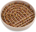 Should We Go? Slow Feeder Dog Bowls - Small Size Silicone Slow Eating Dog Bowl for Puppies & Dogs with Suction Cup -Dishwasher-Safe, Lick Mat Design, Reduces Gulping, for All Breeds, 6”x1.25”- Tan by ShouldWeGo