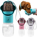 Dog Water Bottle with Food Container, Portable Pet Dispenser, Leak Proof, Hiking, Puppy Travel, Outdoor Activities(11.16 fl.oz/330ml, Blue) by Unknown