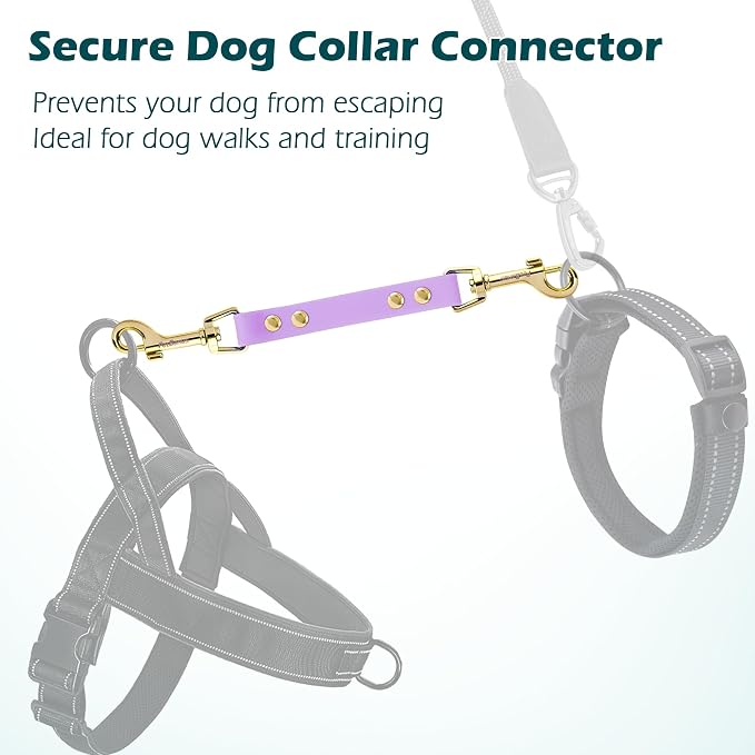 PetBonus Dog Collar Safety Clip, Waterproof Backup Safety Strap | Prong Collar to Harness Connector, Escape Proof, Odor Proof, Easy to Clean, Double Ended Clasp for Training Walking, Purple - Image 5