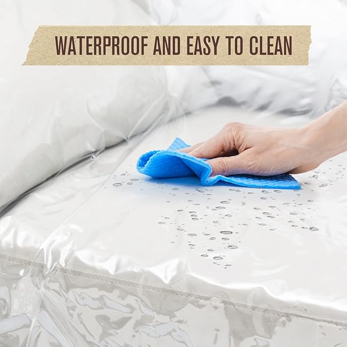 Plastic Couch Cover, Plastic Couch Covers for Pets, Sofa Protector, 96"x40" | Houseables Clear Vinyl Slipcover, Furniture Protectors For Cats, Dogs, Waterproof, Pet Pee Urine Proof, Scratch, Heavy Duty - Image 6
