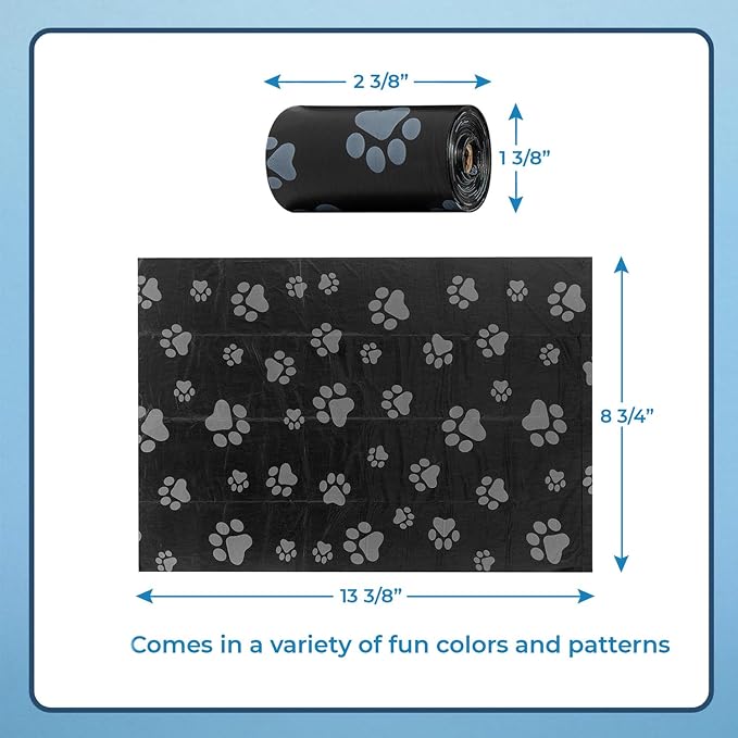 Best Pet Supplies Poop Bags for Dogs - Black, 360 Count | Scented, Leak-proof, Easy-Tear perforations, 15 Thick Bags per roll, Outdoor Walking & Travel, Fits Standard Holders - Image 4