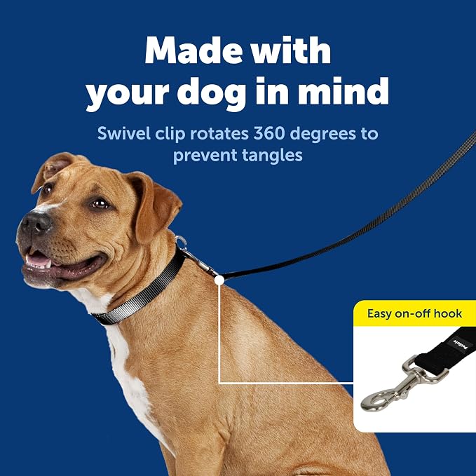 PetSafe Nylon Dog Leash - Strong, Durable, Traditional Style Leash with Easy to Use Bolt Snap - 3/4 in. x 4 ft., Black | Durable Nylon Leash with Easy on/off Bolt Snap Hook, Pairs Perfectly with Easy Walk Harness and Gentle Leader Headcollar - Image 3