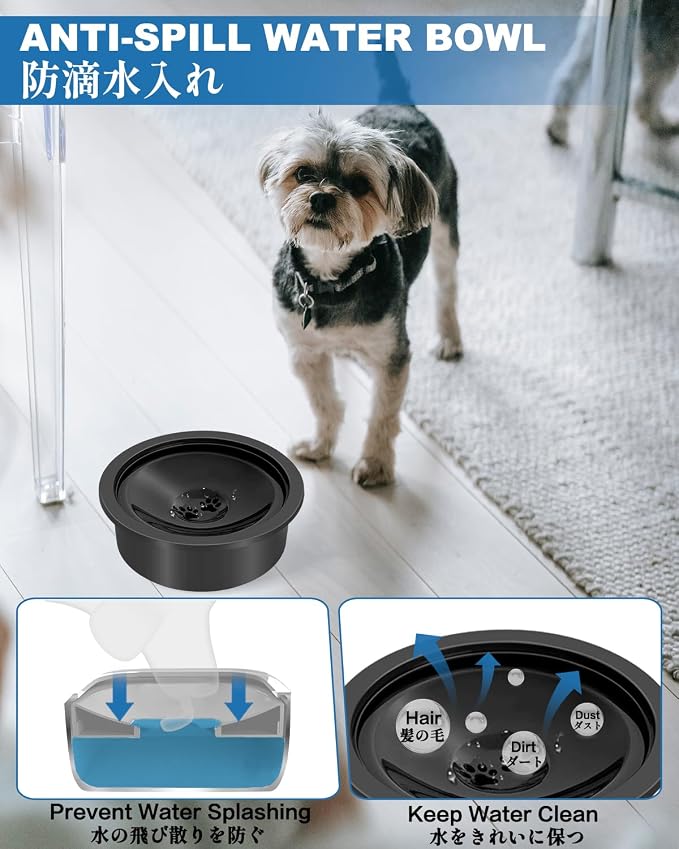 No Spill Water Bowl for Dogs, 30oz Slow Drinking Dog Slobber Stopper, Non Spilling Messy Splash or Drip - Image 2