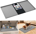 URMONA Waterproof Silicone Under Sink Mat 34'' x 19'' Shelf Liner for Kitchen and Bathroom, Cabinet and Counter Protector, Storage and Organizers, Litter Mat, Pet Cat Puppy Essentials(Beige) by URMONA
