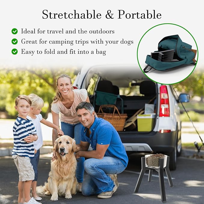 Dog Bowl Stand for Medium & Large Dogs, Adjustable Width 7-10.6" Raised Dog Food Stand, 11 inch Tall Elevated Single Holder, Black (Bowl Not Included) - Image 6