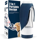 Uppetly Dog Water Bottle, Pet Water Bottle with Food Container and Drinking Feeder, Leak Proof, BPA-Free, Portable Foldable Puppy Water Cup Dispenser for Outdoor Walking, Travel, Small Dark Blue by Uppetly