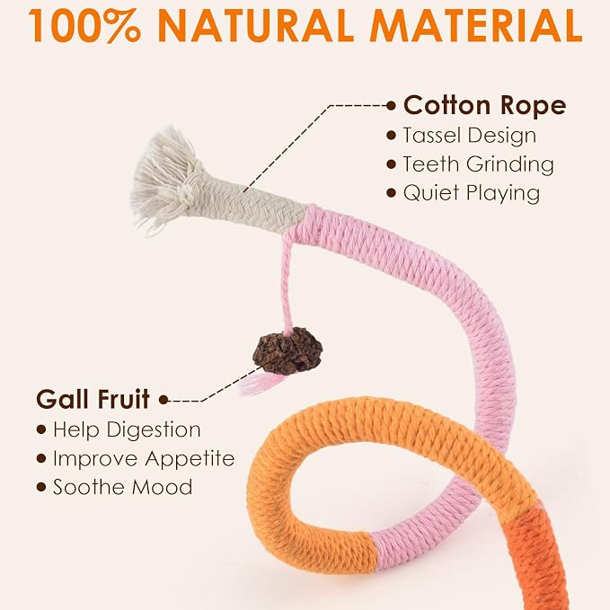 TINDTOP Cat Toys Chew Ropes, 3 Pack Interactive Cat Nip Kicker Toy | for Indoor Kittens, Teeth Cleaning Toy for All Breeds, 19.5 Inches (50cm) - Image 2