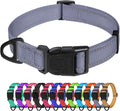 TagME Small Dog Collar, Reflective Puppy Collar, Gray, 5/8" Width | Lightweight, nylon collar for puppies and small dogs, adjustable length, 12 color choices, reflective for evening walks by TagME