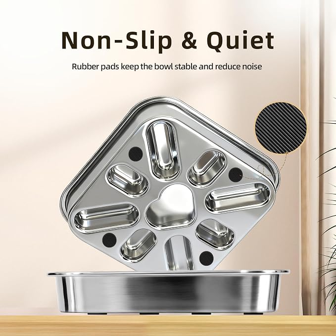 2 Packs Stainless Steel Slow Feeder Dog Bowls Medium & Large Breed 3 Cups, Food Grade 304, Non-Slip Base, Metal Slow Feeder Dog Bowls, Dishwasher & Chew-Proof & Rustproof - Image 5