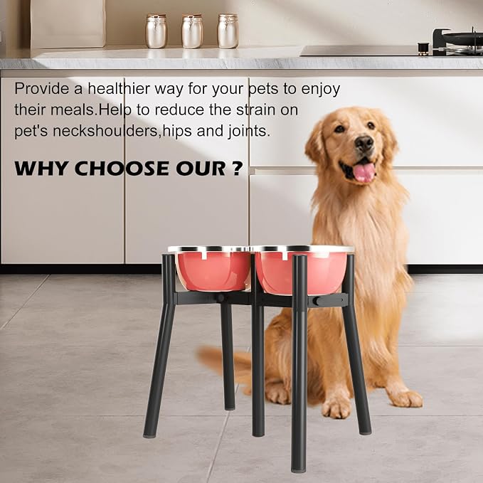 Raised Dog Bowl Stand for Large Dogs, Adjustable Width 7-10.6, 13.7 inch Tall Dog Food Water Stand,Bowl Not Include - Image 5