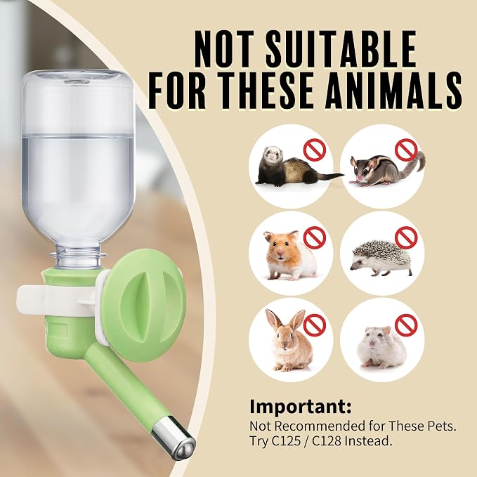 Choco Nose No-Drip Water Bottle for Small Dogs & Cats (10–25 lb) - Leak-Proof Patented 16mm Nozzle Helps Prevent Mess & Spills, BPA Free, Easy to Install Cage & Crate Mount Feeder, 10.2 fl oz (C590) - Image 10