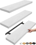 BAYKA White Floating Shelves 22.5in, Set of 3, Wall Mounted for Wall Decor | Easy Install, 22lbs Max Load, Hidden Bracket, Hanging Shelf for Bathroom Bedroom Kitchen Storage Decor, Multi-Wall Compatible by Bayka