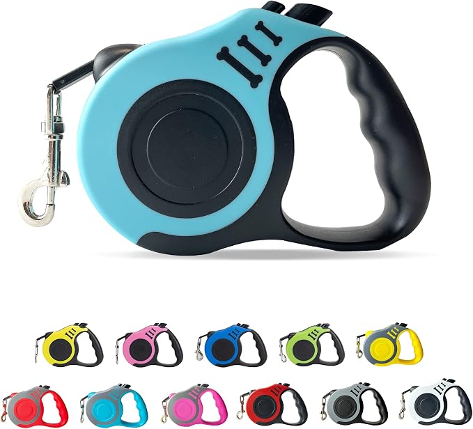 Retractable Dog Leash Automatic Telescopic Tractor Dog Tape | Pet Tape 10/16 FT Durable and Convenient, with Non-Slip Handle, Suitable for Small and Medium-Sized Dogs Lake Blue by LIEVUIKEN