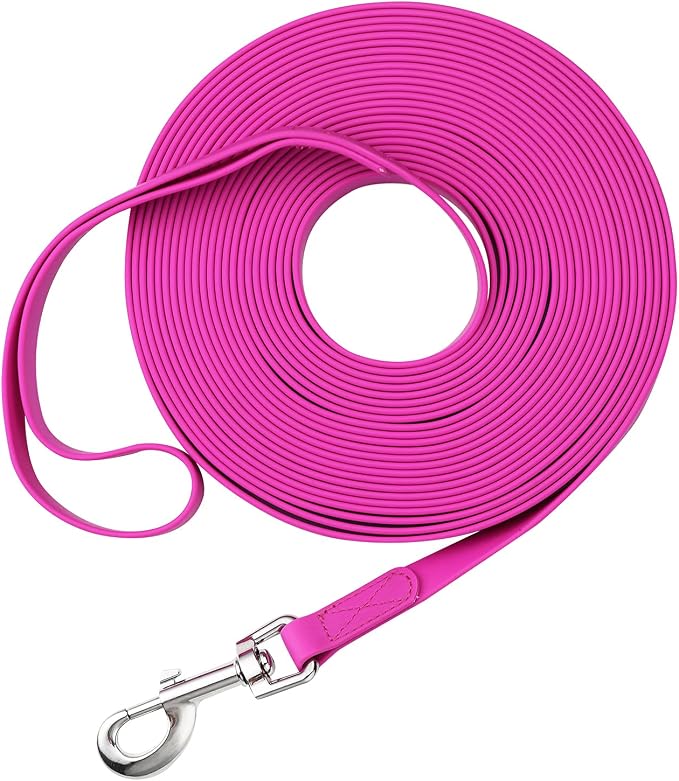 Waterproof Long Leash Durable Dog Recall Training Lead Great for Outdoor Hiking, Training, Yard, Beach and Swimming (Purple, 10ft) by Qiaosite
