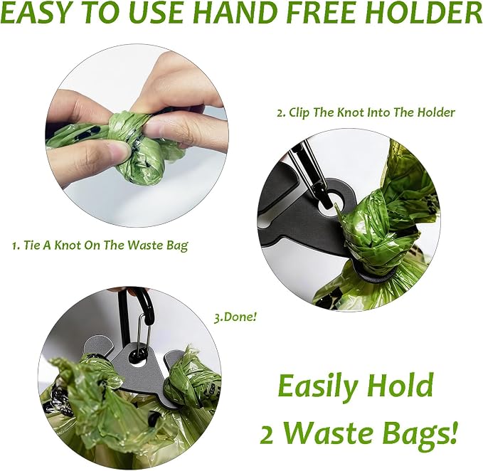 Dog Poop Bag Holder Dogs Waste Bag Carrier Pet Poop Bags Holders for Doggie Waste Bags Dispensers, Clip Carrier for Leash Small Doggy Puppy Hand Free Walking Accessory Attachment, Black - Image 5