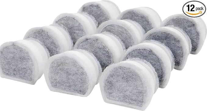 PetSafe Drinkwell Pet Fountain Replacement Carbon Filters, 12 Filters | Certified Fit for Drinkwell Fountains, 50% More Carbon Than Generic Brands, 2-4 Weeks Filtration per Filter by PetSafe