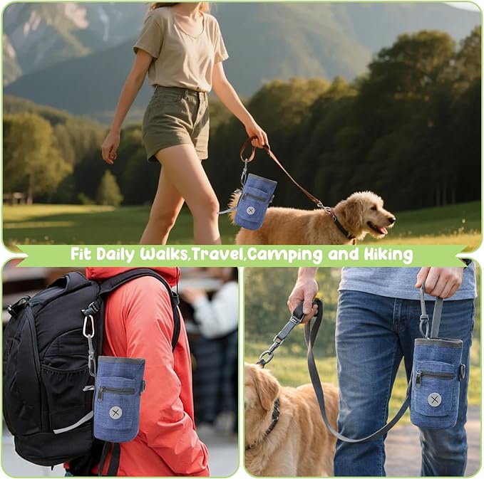 Dog Poop Bag Holder for Walking with Waste Bag Dispenser | Portable Wearable, Clip Easy-Attach to Leash/Harness/Waist, Storing Used Doggie Waste Bags Without Spills - Image 2