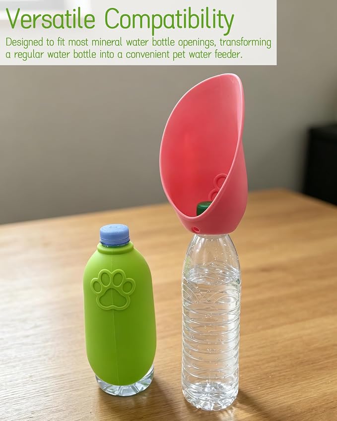 Portable Pet Water Feeder Dispenser 2 Pack- Silicone Reusable Dog Water Bottle Attachment for Outdoor Walking, Hiking, Camping, and Travel - Image 4