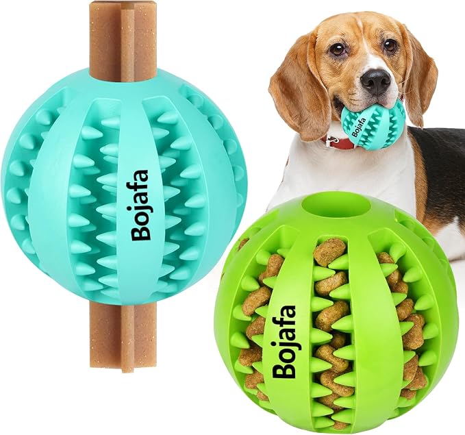 Treat-Dispensing Dog Toys: Durable Rubber Puppy Toys for Boredom - Dog Treat Balls for Small & Medium Breed Indoor Play (2pack) - Image 2