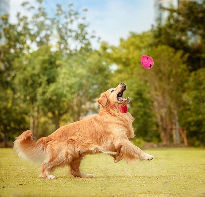 AUSCAT Dog Treat Dispensing Toys, Dispensing Puzzle Dog Toy, Rubber Dog Treat Dispenser, Interactive Stimulation Dog Food Toys, Pitaya Shape - Image 6