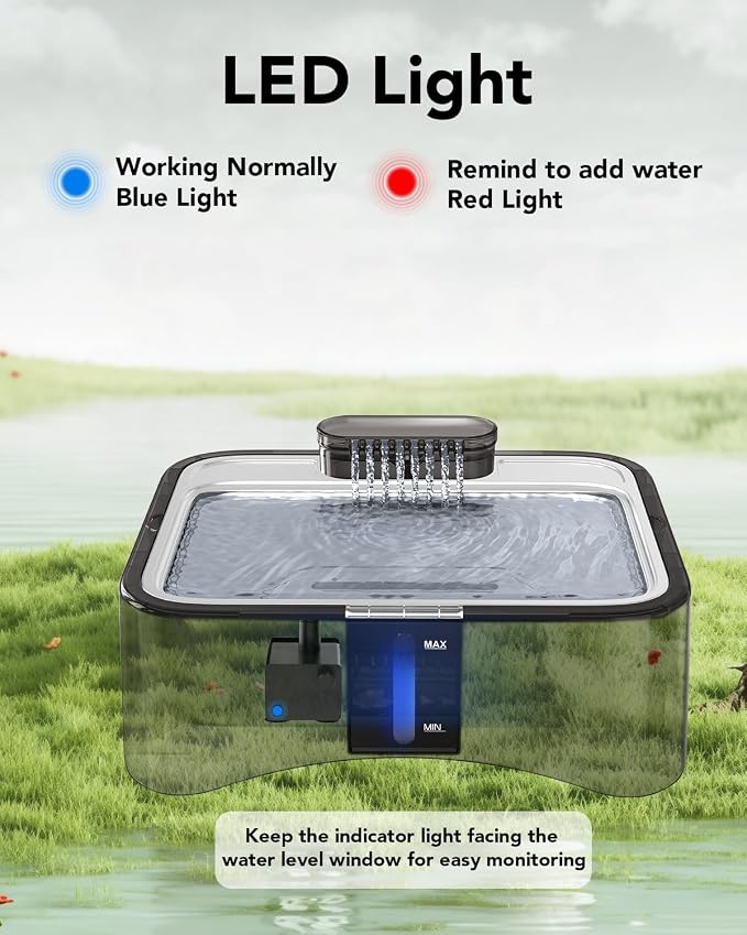 UPSKY 8.5L Elevated Dog Water Fountain with 4 Heights Adjustable, Black | Larger Dog Water Dispenser, 304 Stainless Steel Tray, 5-Layer Filtration, Anti-skid, for Senior/Large Dogs & Multi-pet Homes - Image 8