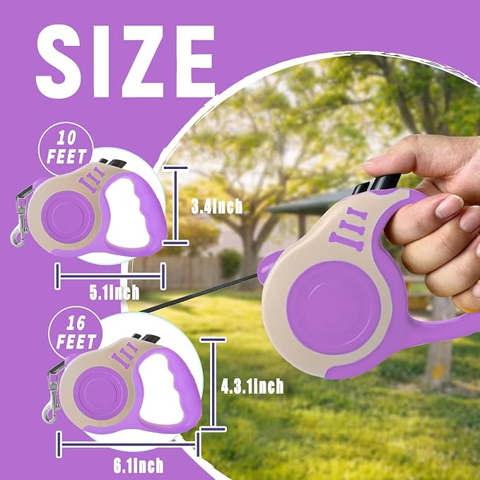 Retractable Dog Leash Automatic Telescopic Tractor Dog Tape | Pet Tape 10/16 FT Durable and Convenient, with Non-Slip Handle, Suitable for Small and Medium-Sized Dogs - Image 2