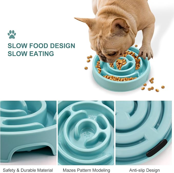 Slow Feeder Dog Bowls Puzzle Dog Bowl with Anti-Slip Slow Feeder & Non-Slip Design, Boredom and Anxiety Reducer Suitable for All Breed Dogs and Cat - Image 4