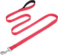 FunTags Reflective Nylon Dog Leash for Small & Medium Dogs, 6FT for Walks | Comfortable Padded Grip, Stay Safe at Night, 360° Anti-Tangle Swivel, for Dog Parks & Trails, Red by FUNSTARTSHERE