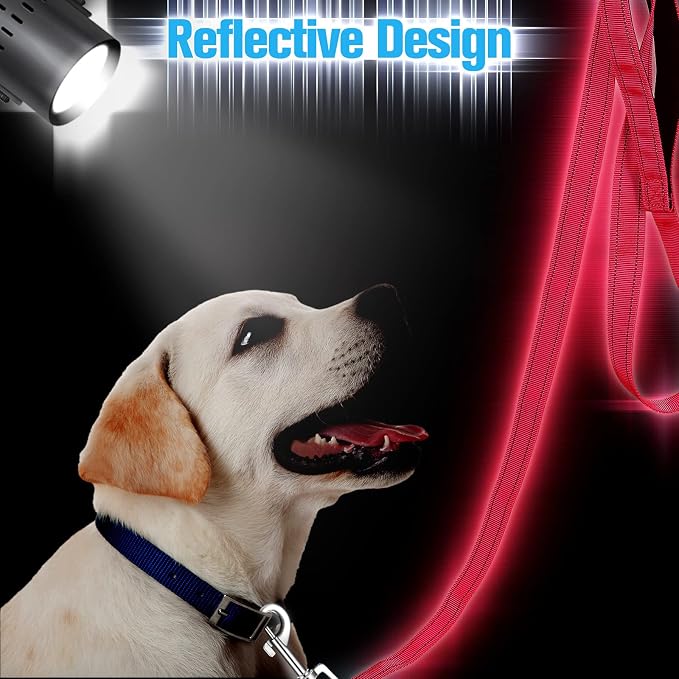 6 Pack Dog Leashes for Large Dogs, Reflective Nylon, Padded Handle, 5 ft | Bulk Set for Medium and Large Dogs, Multi Color, Double Sided Reflective Strip, Soft Grip Handle - Image 5