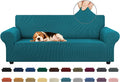 KEKUOU Stretch Couch Covers for Sofa, 3 Cushion Couch Slipcover,Peacock Blue by KEKUOU