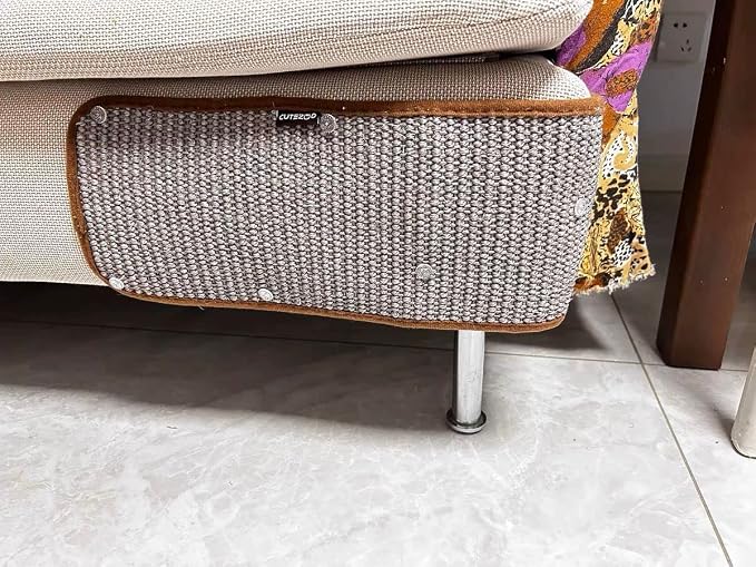 HAOZAIKEJI Cat Scratcher Mat Sofa Protector Natural Sisal Cat Scratching Mat Cat Scratch Couch Cover Heavy Duty Couch Guard Scratch Pad for Grinding Claws Protecting Furniture (Thicken Gray Long) - Image 8