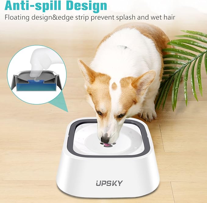 UPSKY 35oz No-Spill Pet Water Bowl, Slow Water Feeder for Dogs and Cats | Splash-Proof Bowls, Slow Drinking Pet Dish, Easy-Clean Dishwasher Safe, Portable For Travel - Image 4
